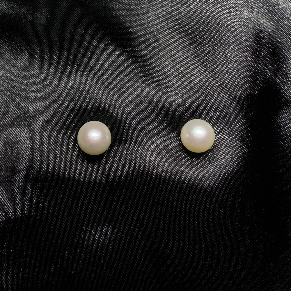 Classic Pearl & 14k White Gold Stud Earrings